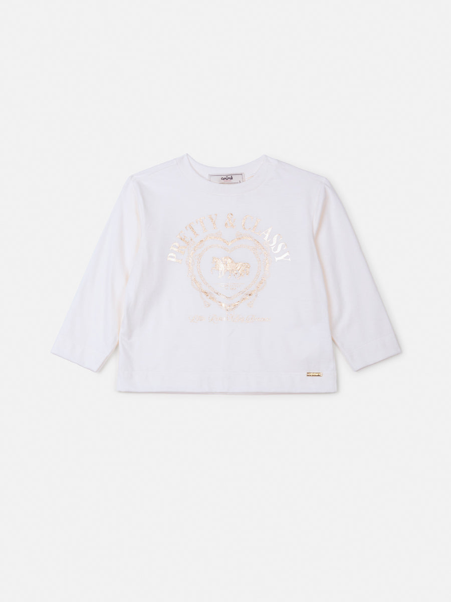 Blusa Manga Longa Anime Petite Foil Perola - BambolePetit