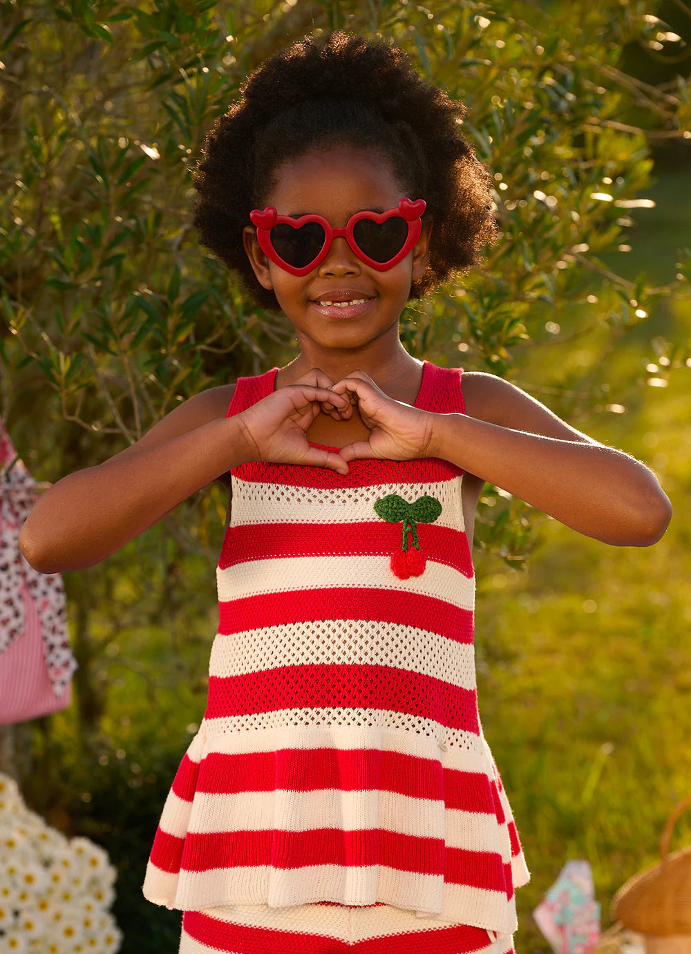 Regata Tricot Babado Cereja Resort Pituchinhus