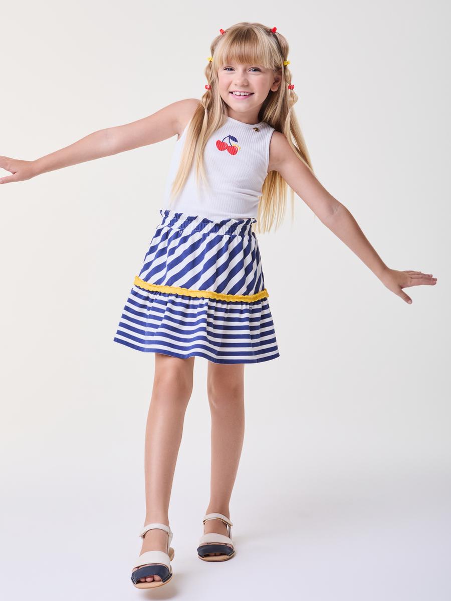 Conjunto Listrado Marinho com Cerejas Bimbi