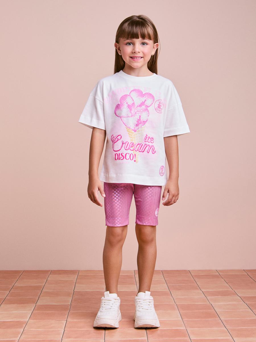 Conjunto Blusa e Legging Ice Cream Perola/Rosa Anime