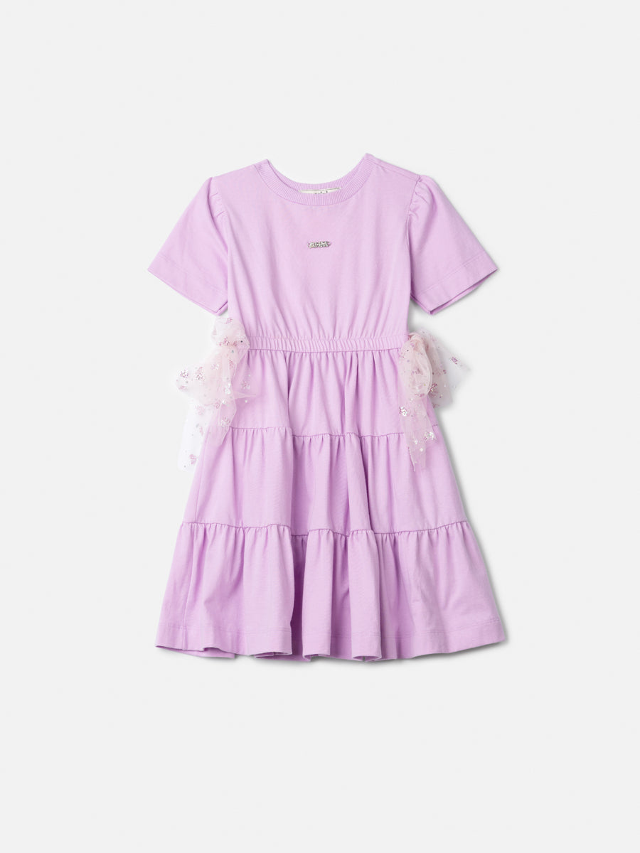 Vestido Malha Lilás Laços Anime