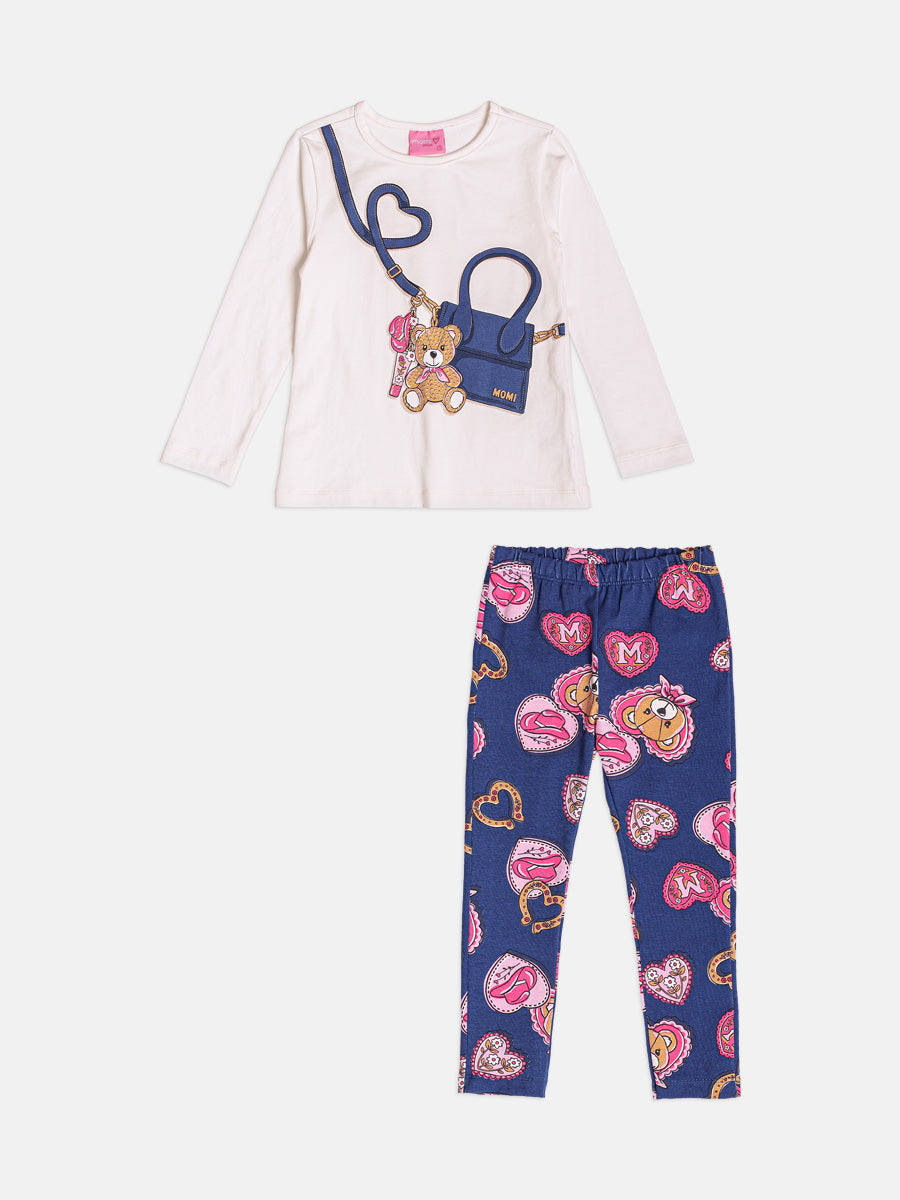 Conjunto Manga Longa Blusa e Legging Perola Momi