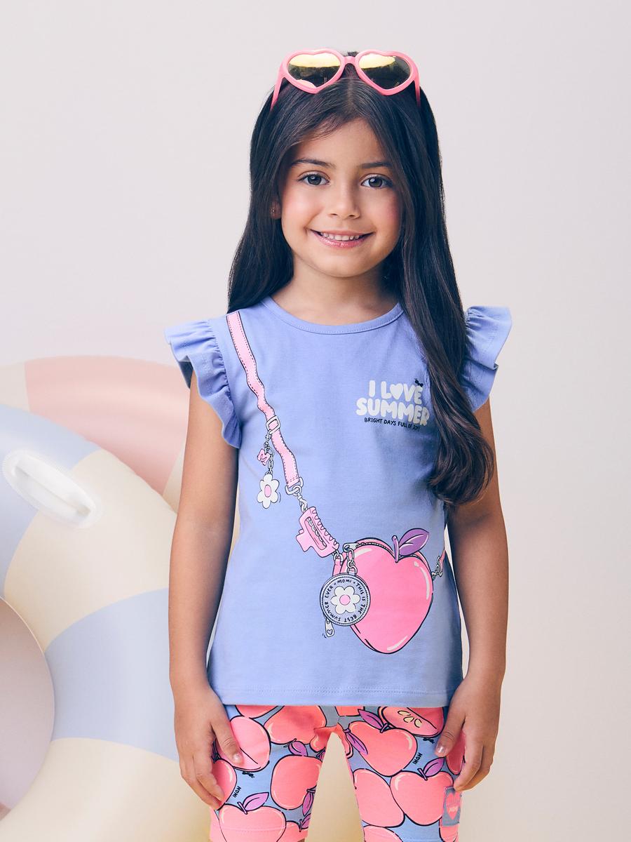 Conjunto Blusa e Legging Bolsa Azul Momi