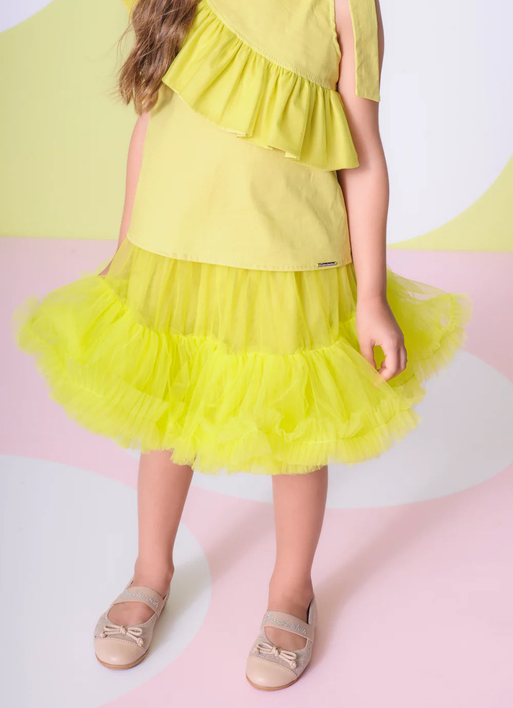 Sapatilha Knit Biqueira e Laço Couro Ocre Pituchinhus