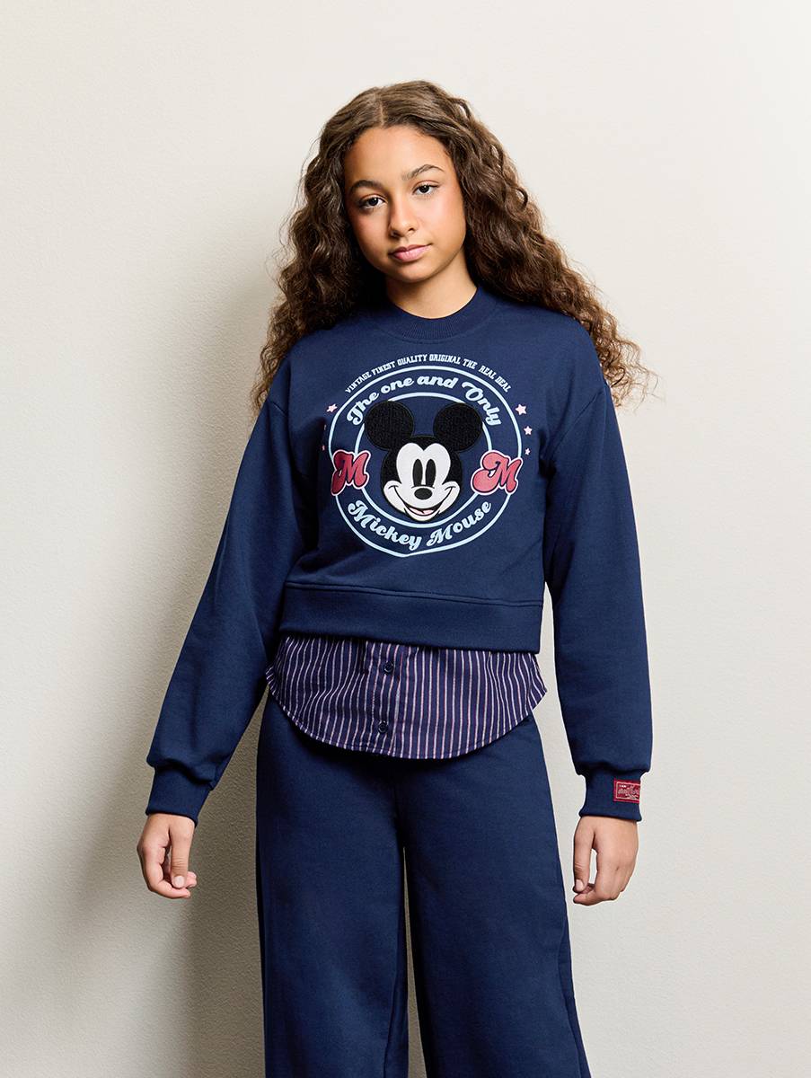 Casaco Mickey Listrado Navy Azul Marinho I Am