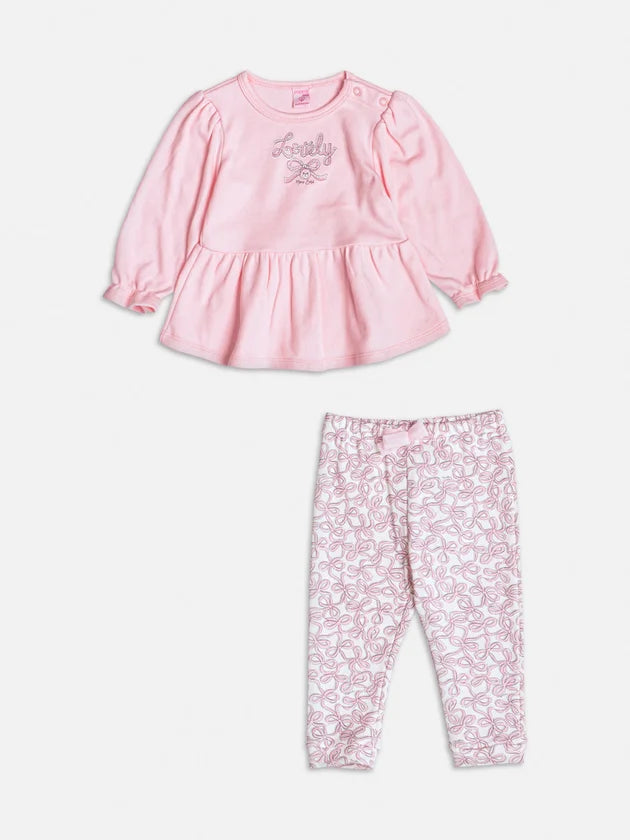 Conjunto Rosa Lovely com Laço Tule