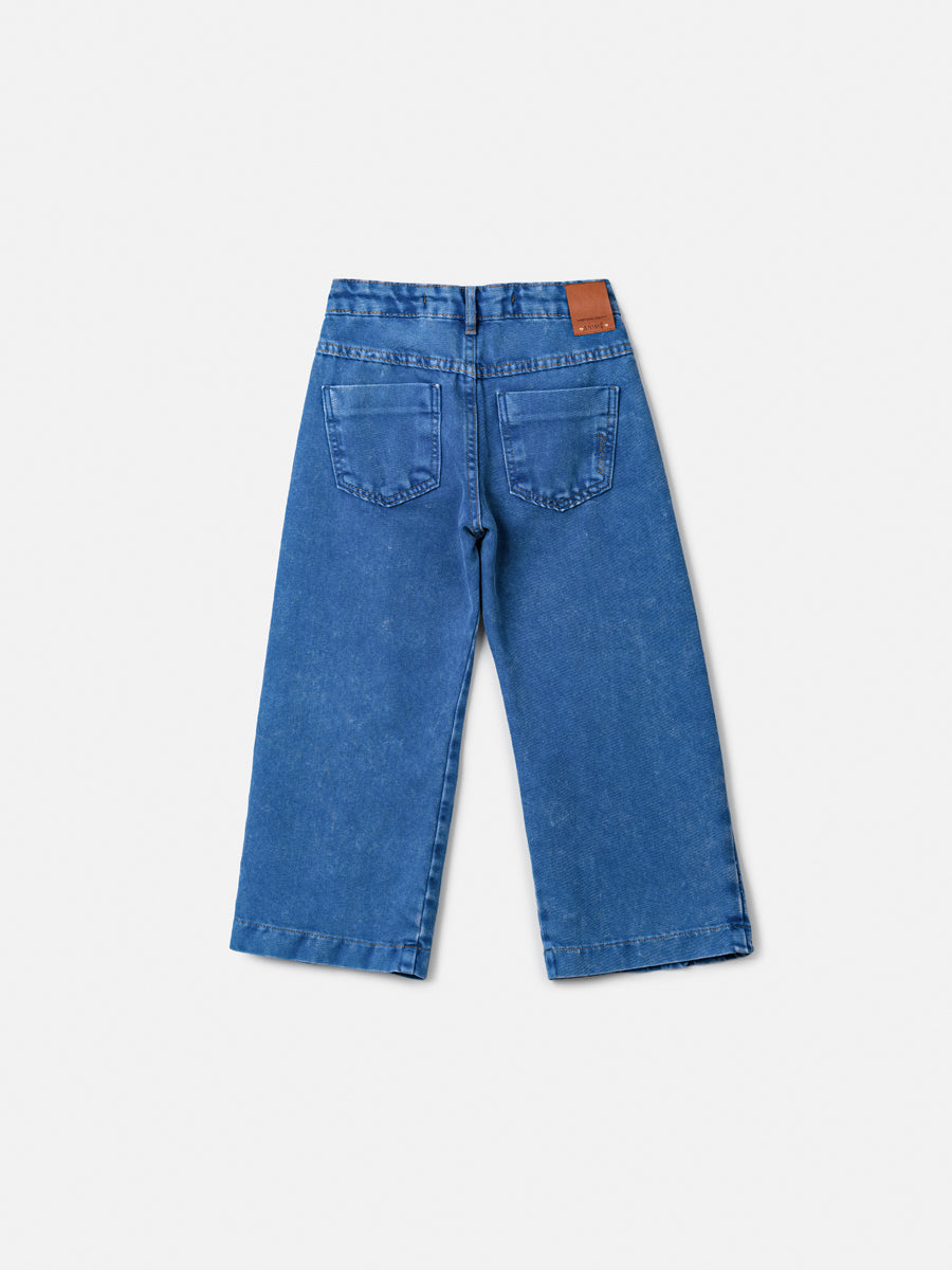 Calça Jeans Plissada Anime