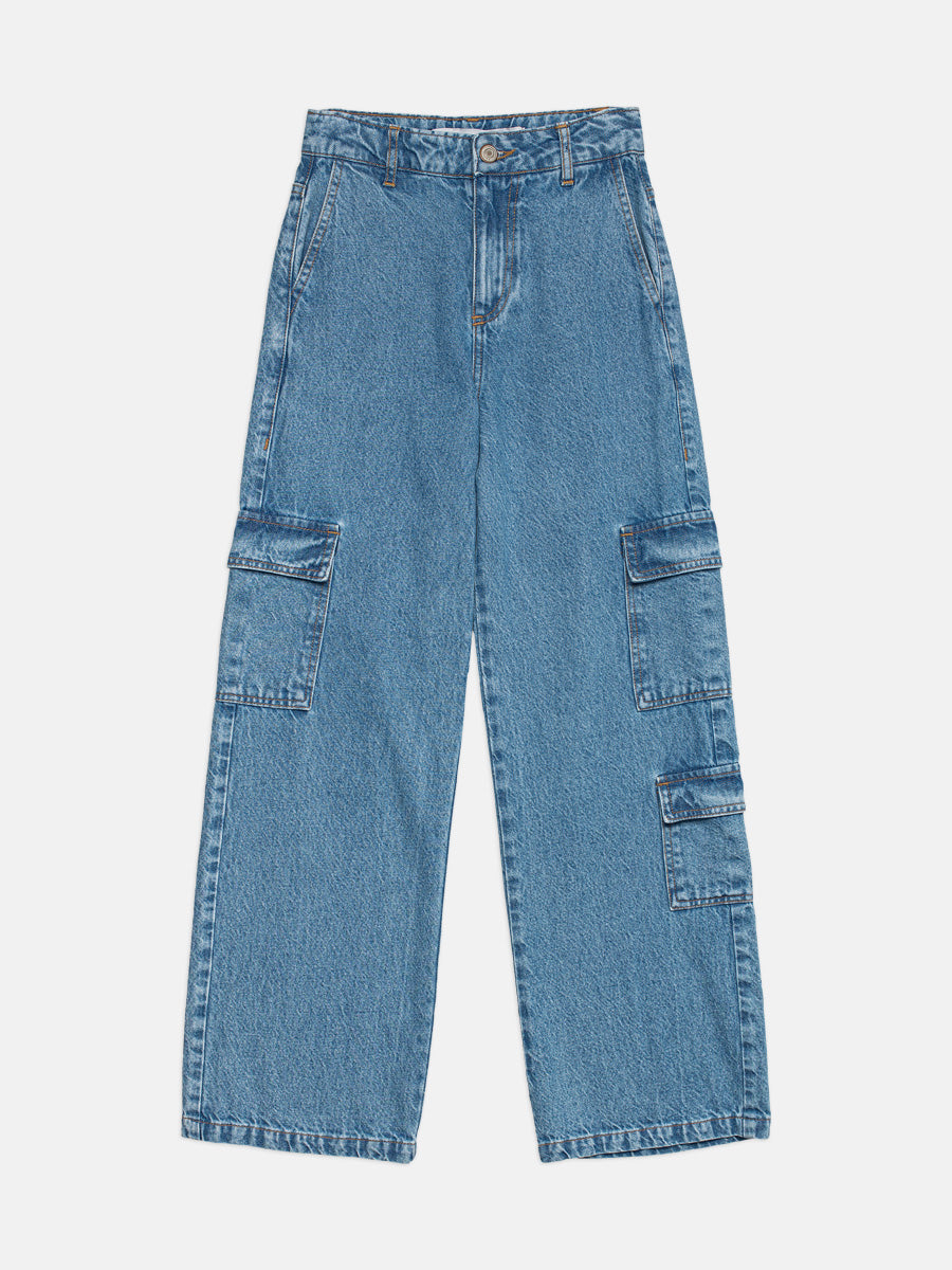 Calca Wide Jeans Cargo Jeans I Am