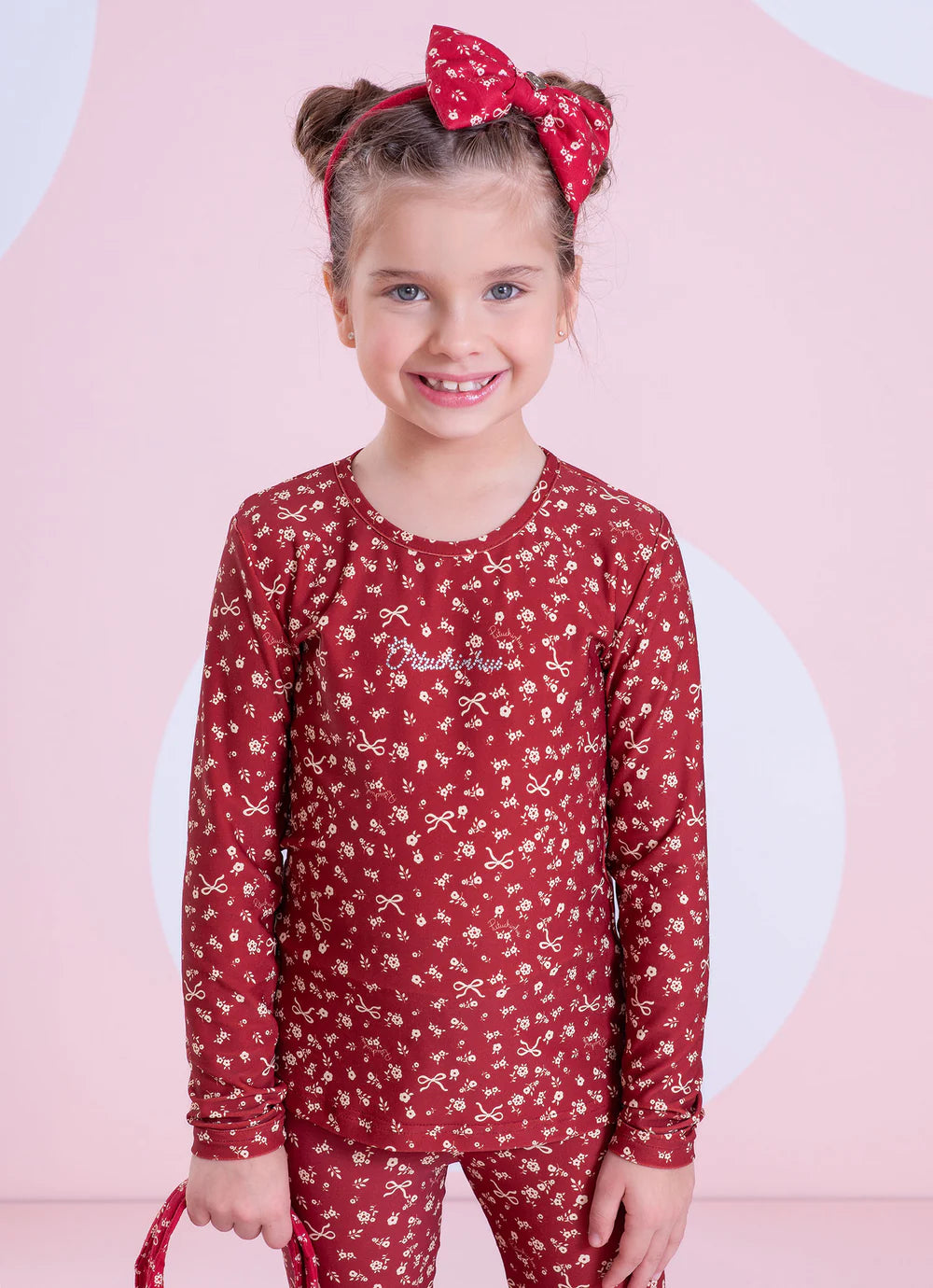 Blusa Light Estampado Pituchinhus Mini Flores E Lacos Pituchinhus