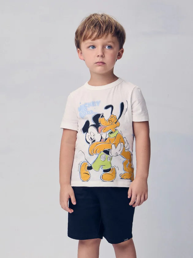 Conjunto T-Shirt e Bermuda Perola Mickey Youccie