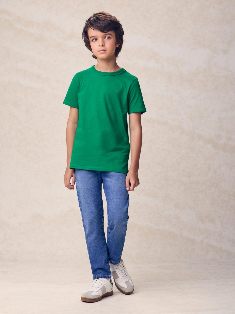 T-Shirt com Bordado Verde Youccie