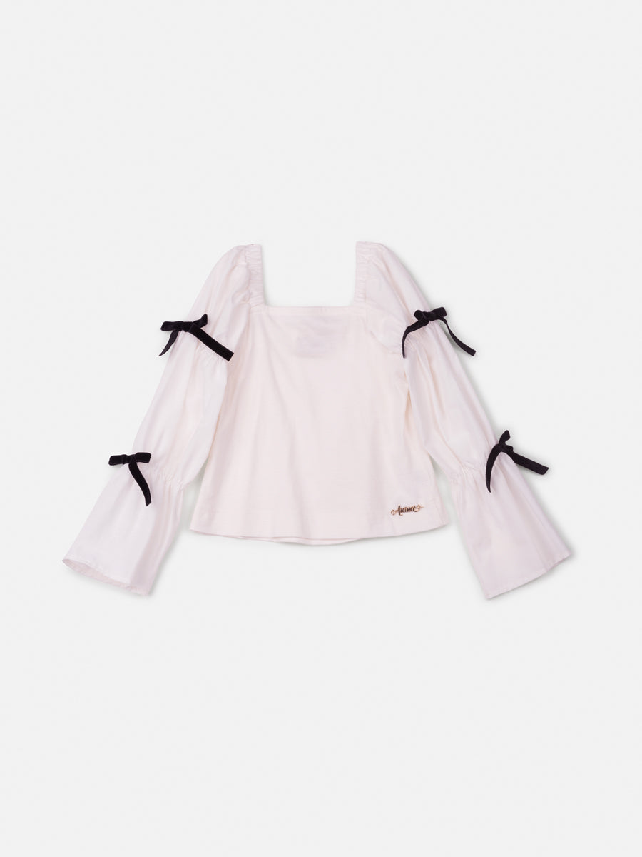 Blusa Lacos Mangas Perola - BambolePetit