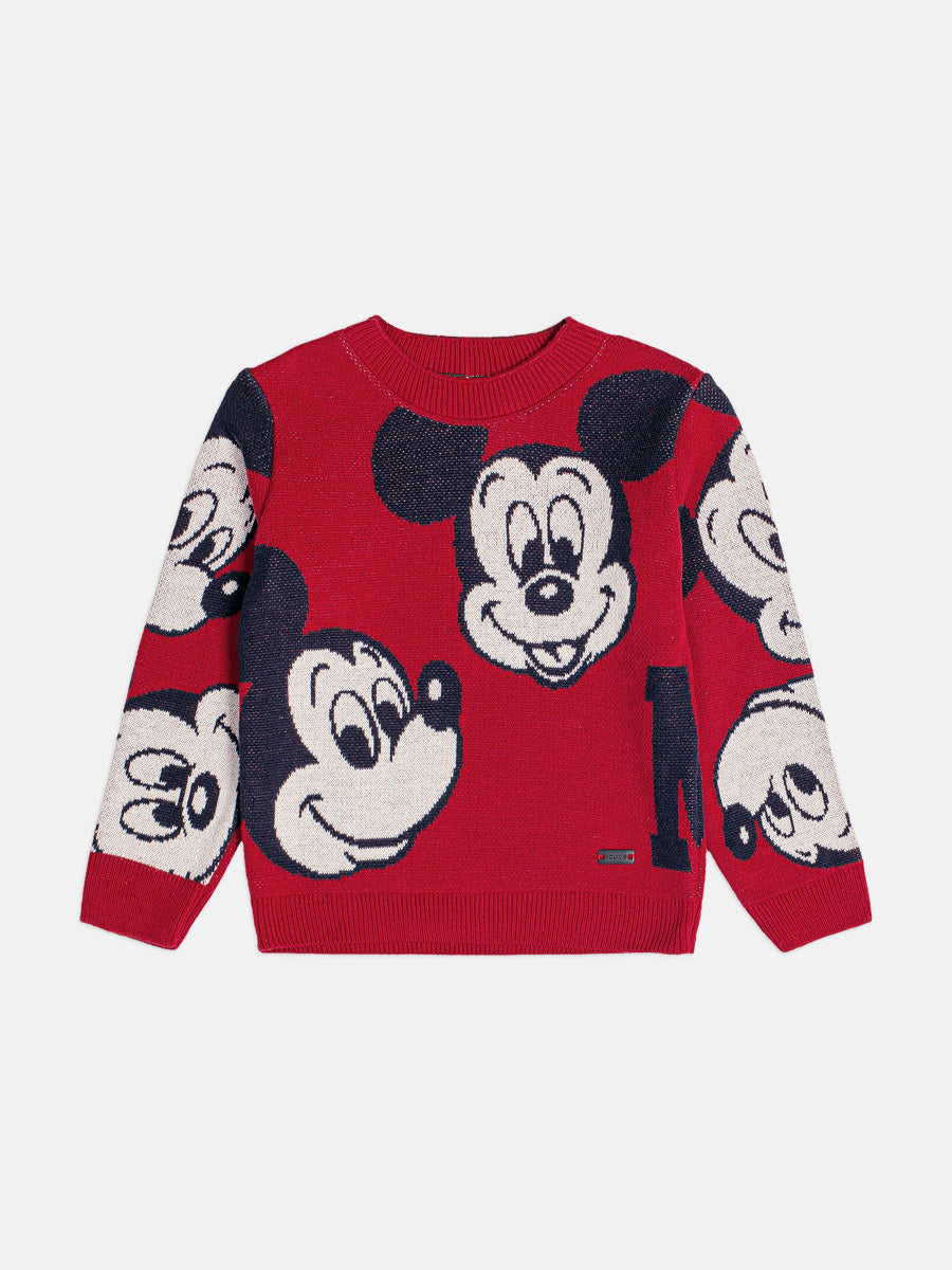 Casaco De Trico Mickey Vermelho Youccie