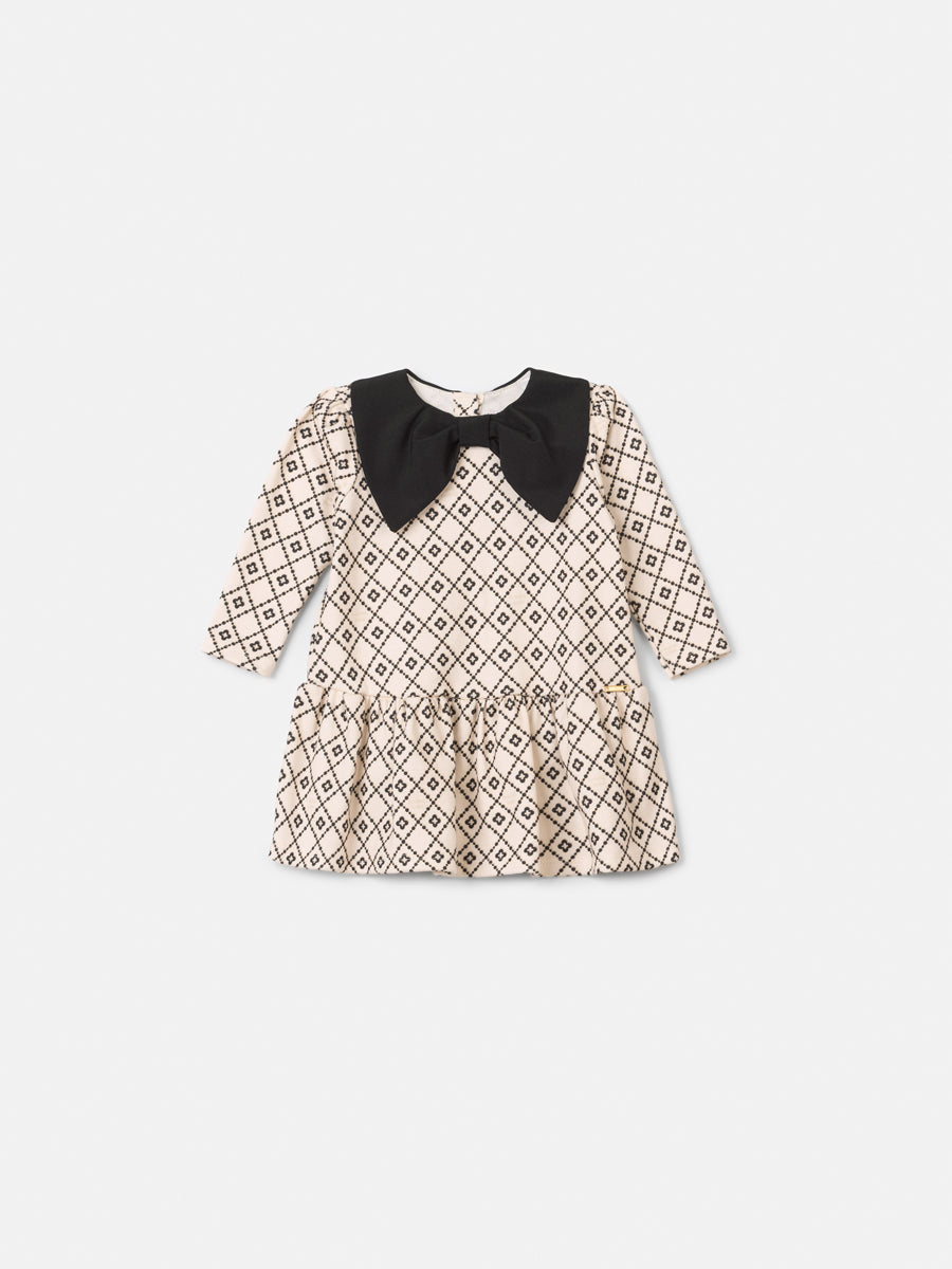 Vestido Manga Longa Com Gola Laco Baby Amori Animê