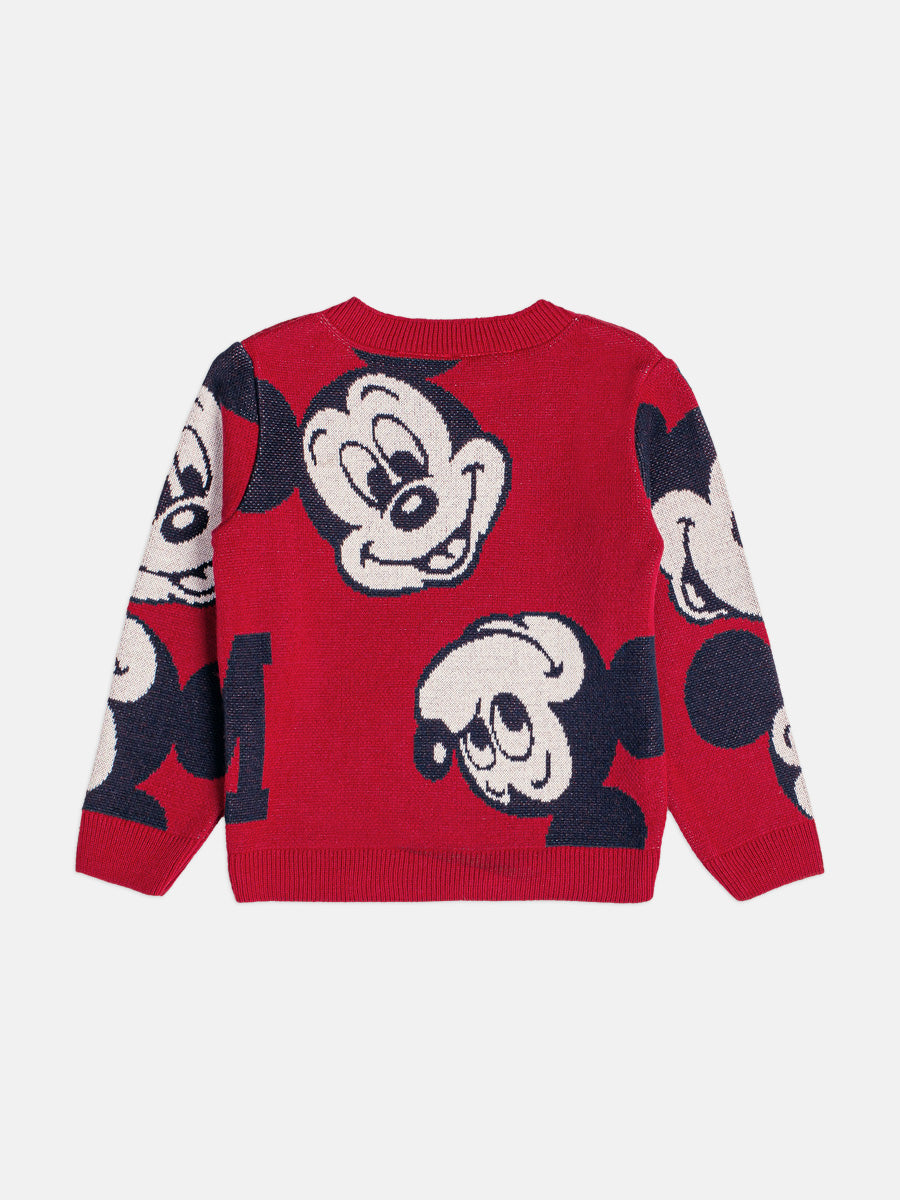 Casaco De Trico Mickey Vermelho Youccie