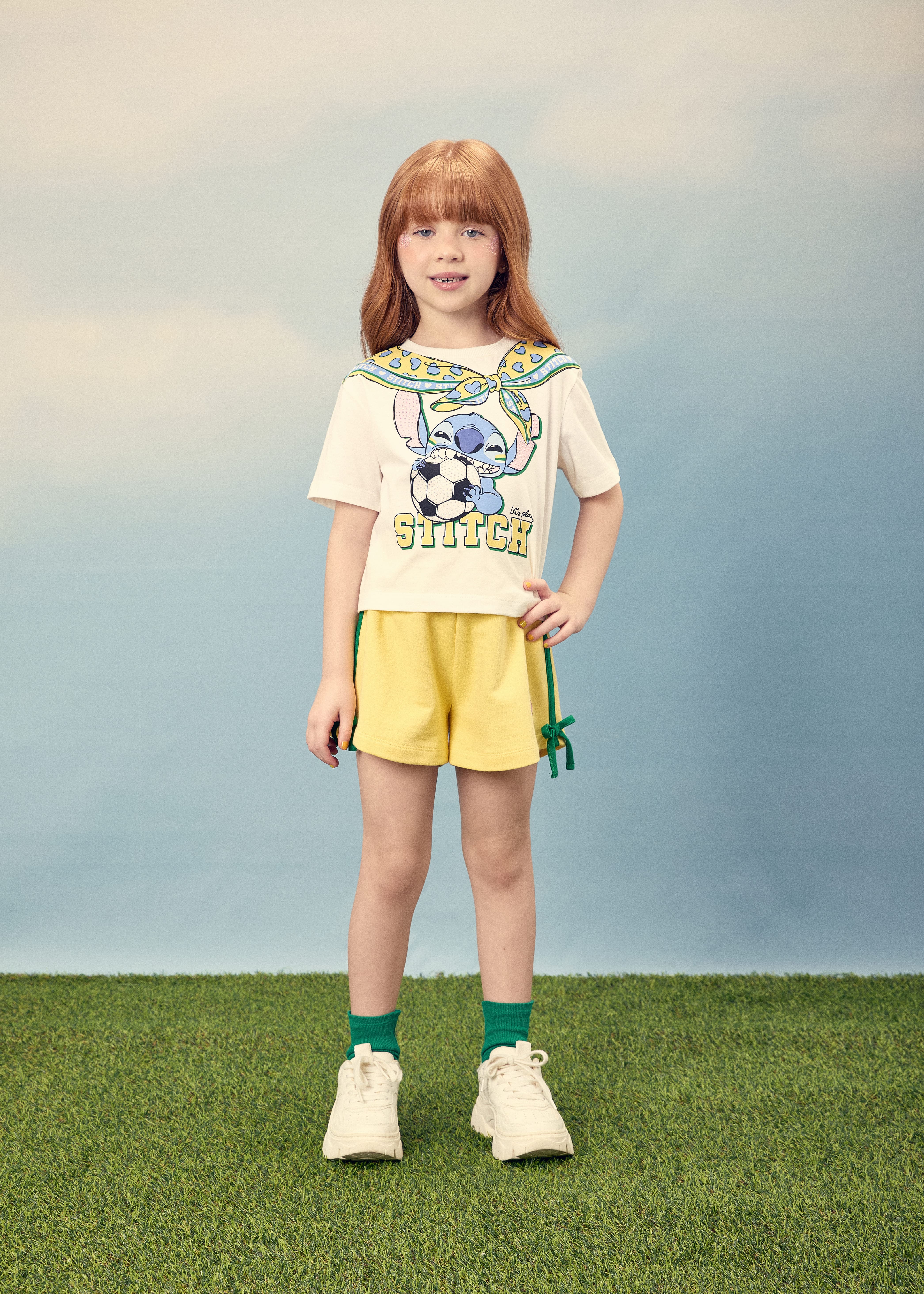 Conjunto Blusa Shorts Stitch Perola Momi