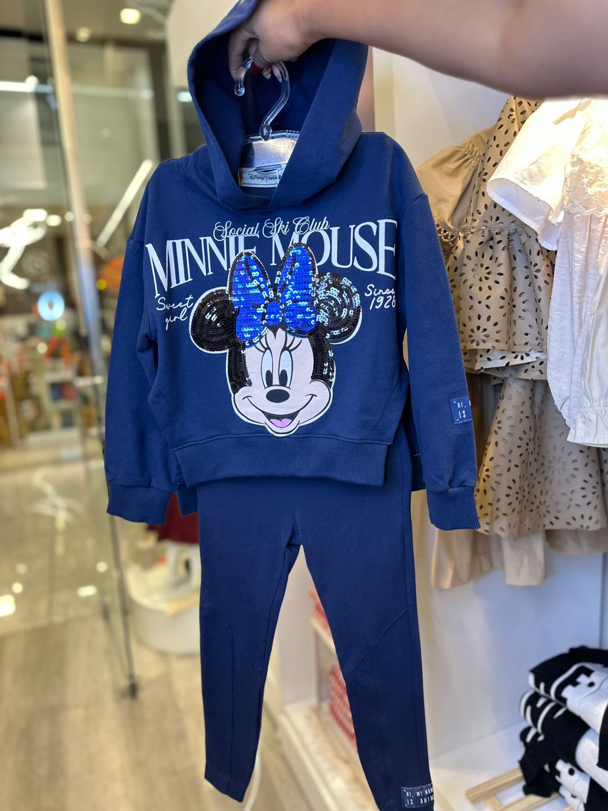 Conjunto Casaco e Calça Minnie Azul Marinho Animê