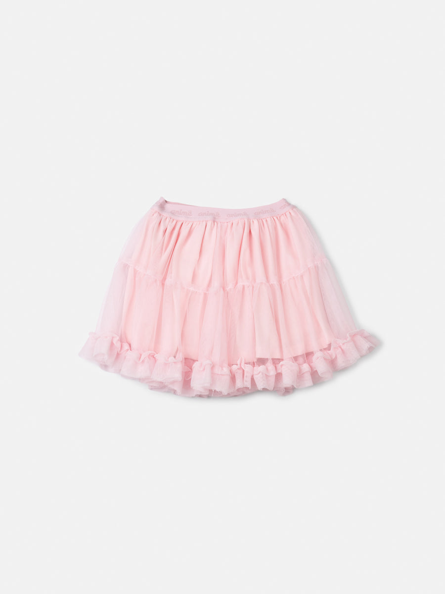 Saia De Tule Rosa Soft Animê