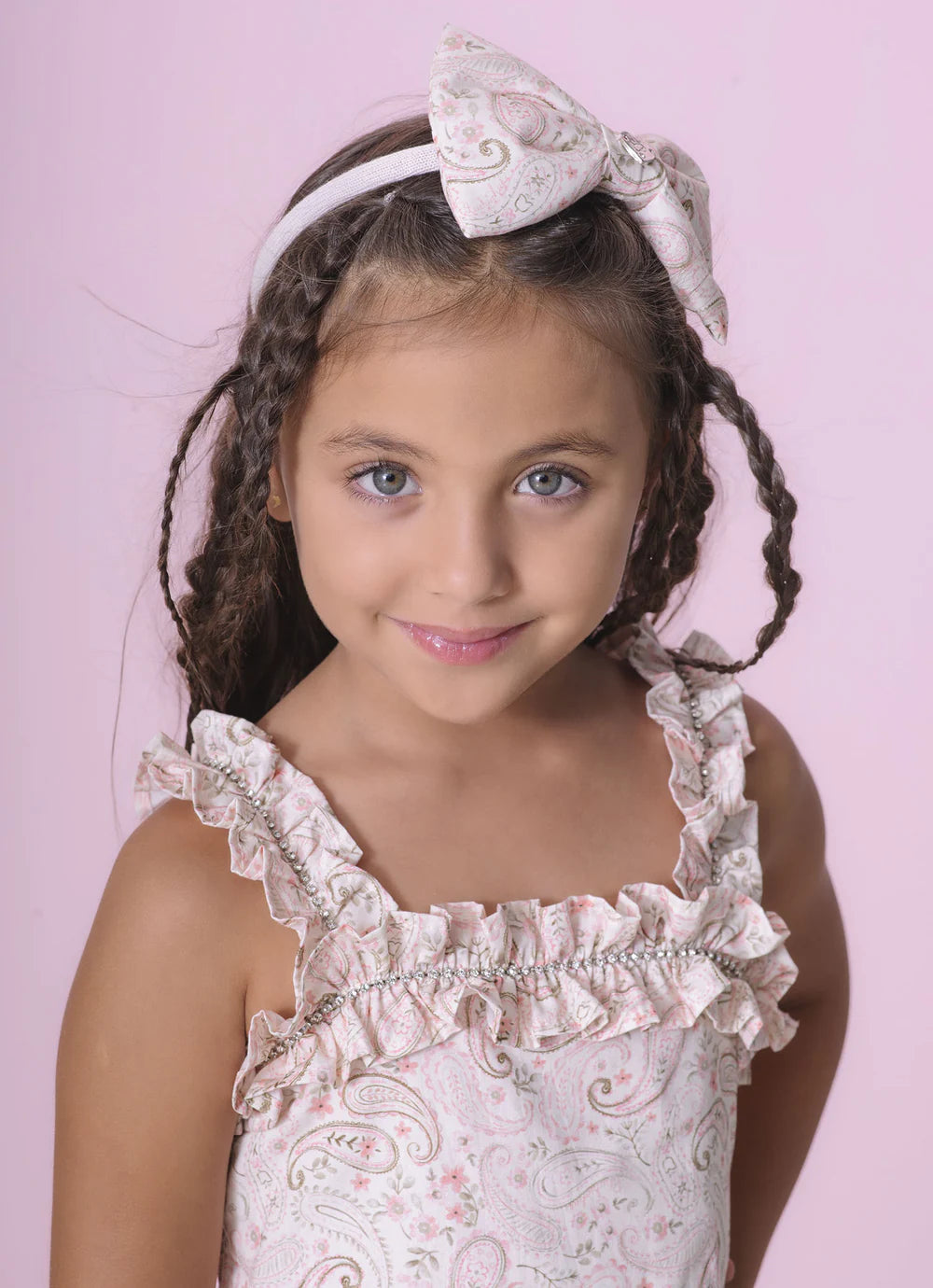 Vestido Algodão Estampado Frufru Cristal Pituchinhus