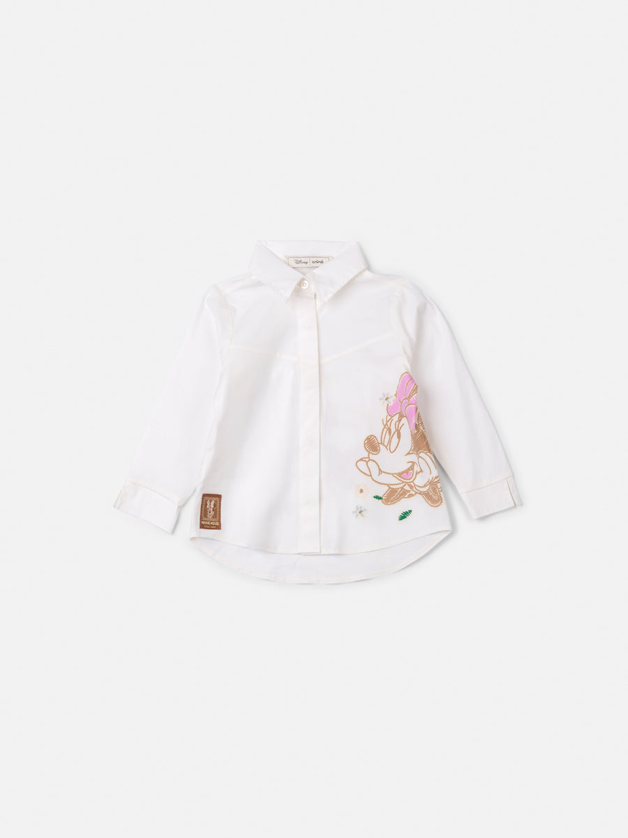 Camisa Minnie Flores Off White Animê