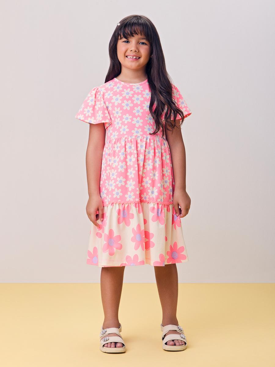 Vestido Flores Neon Momi