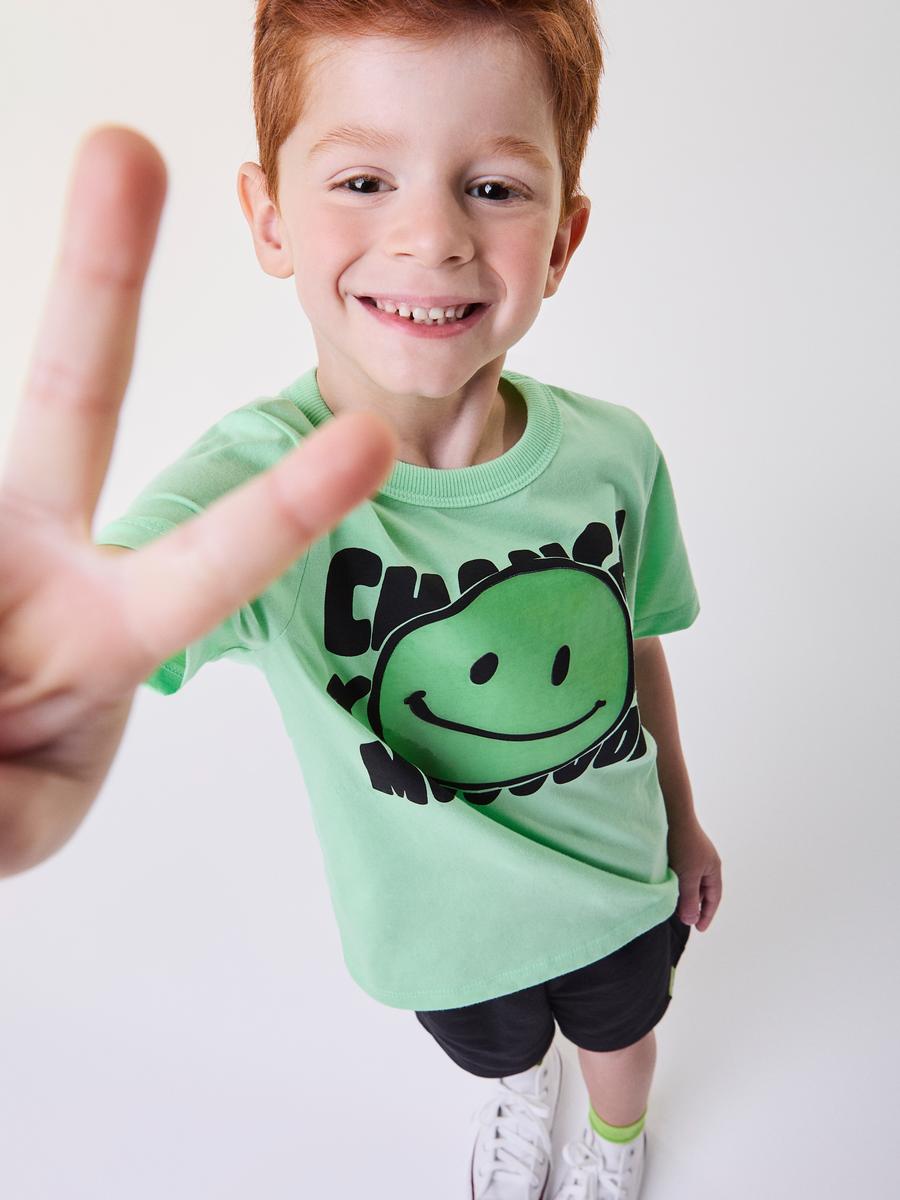 Conjunto T-Shirt e Bermuda Smile Verde Bimbi