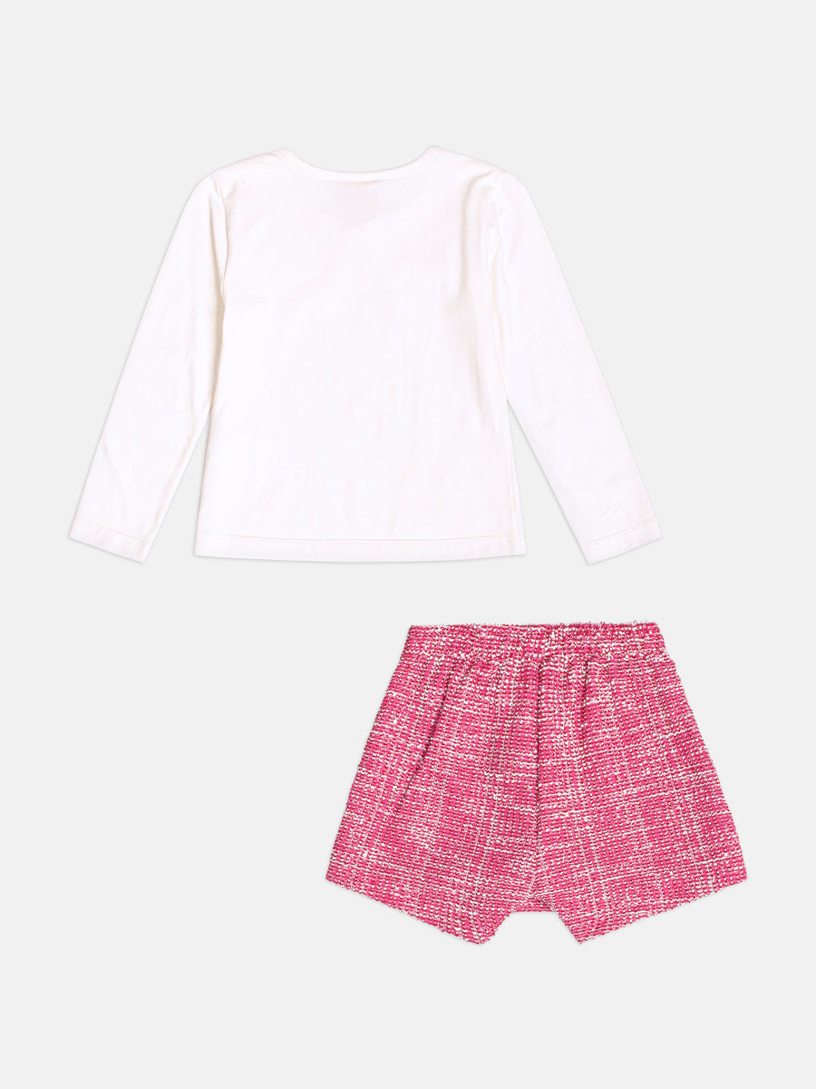 Conjunto Blusa Manga Longa Shorts Perola Momi