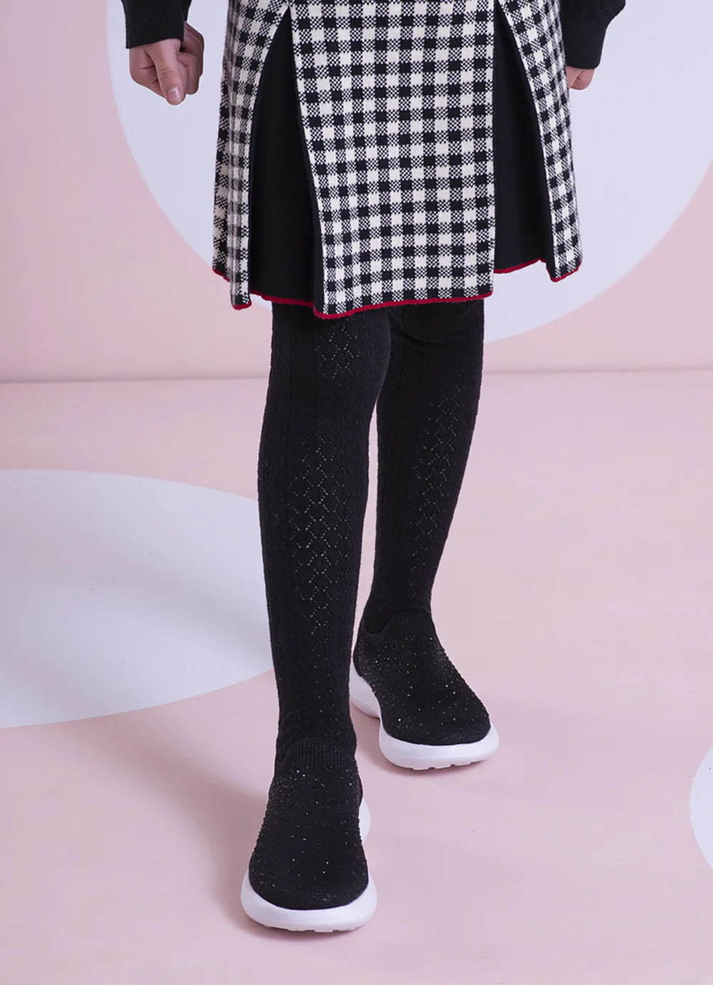 Meia Calça Tricot Rendada Cottonflex Preto Pituchinhus