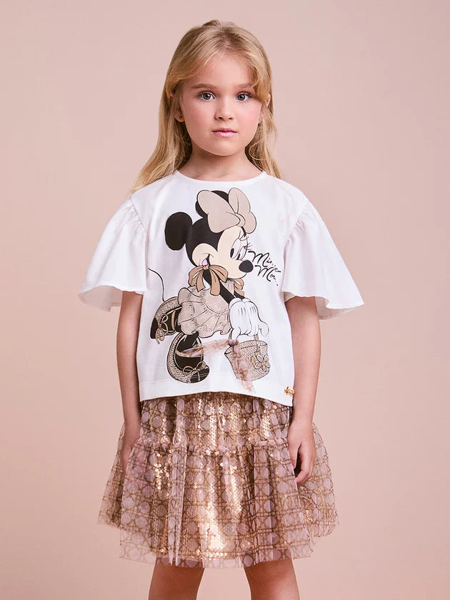 Conjunto Blusa e Saia Tule Minnie Mouse Anime