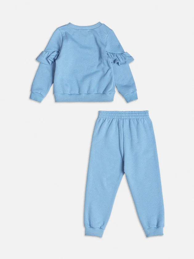 Conjunto de Moletom Azul com Babados - BambolePetit