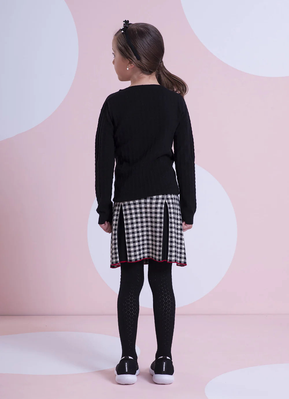 Meia Calça Tricot Rendada Cottonflex Preto Pituchinhus