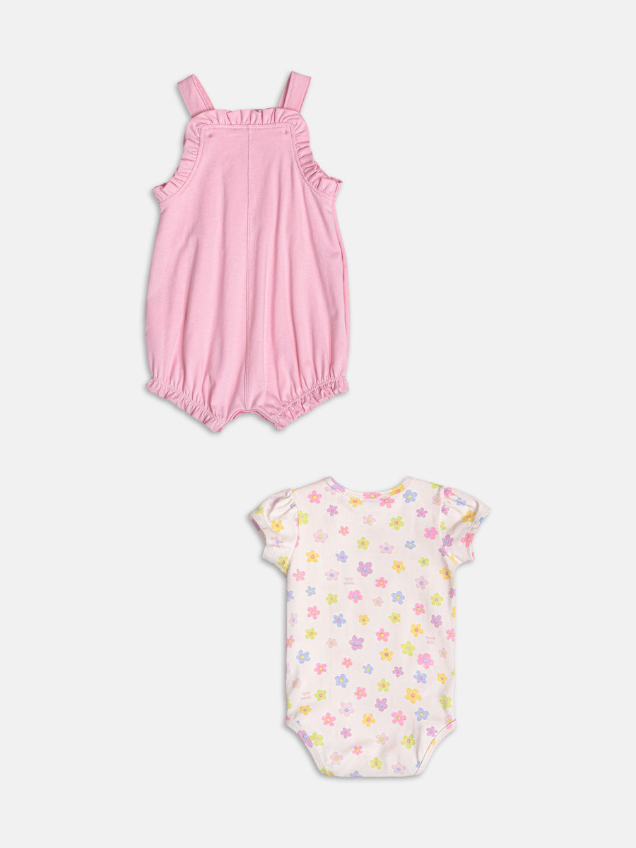 Conjunto Body e Jardineira Florzinhas Momi