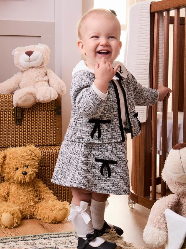 Casaco Tweed Preto/Off - BambolePetit