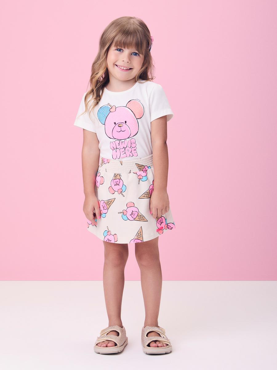 Conjunto Off Sorvete e Ursinho Momi