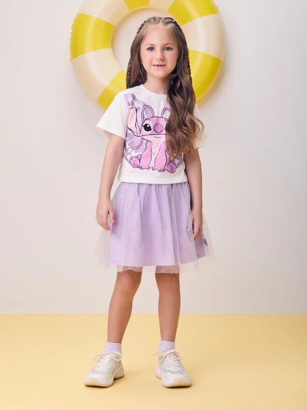 Conjunto Blusa e Saia Angel com Tule Momi
