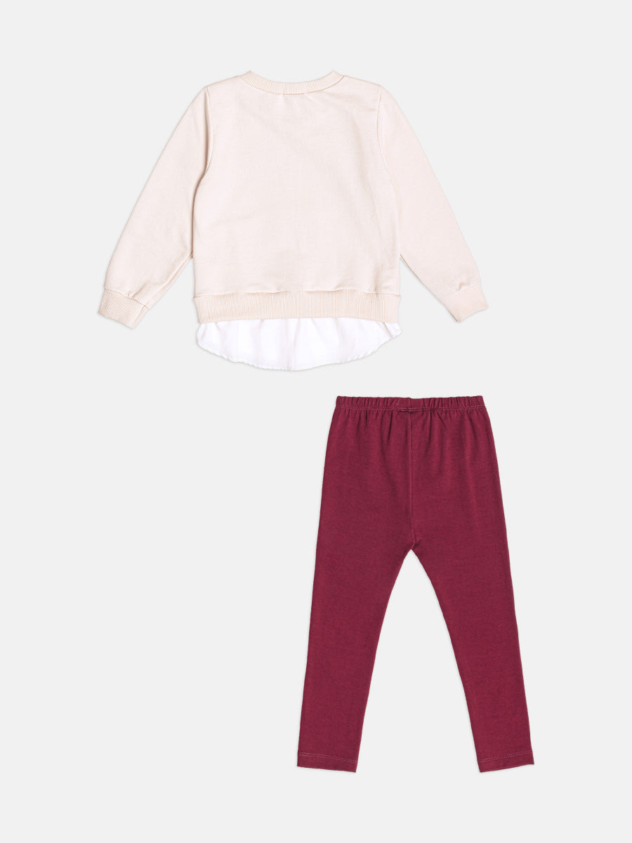 Conjunto Casaco e Legging Bege Vanilla Momi
