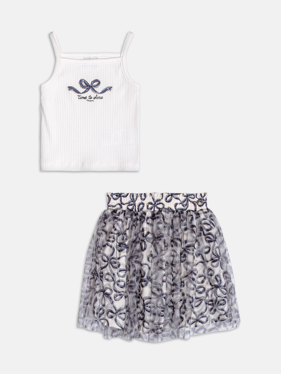 Conjunto Regata e Saia Lacinhos Momi