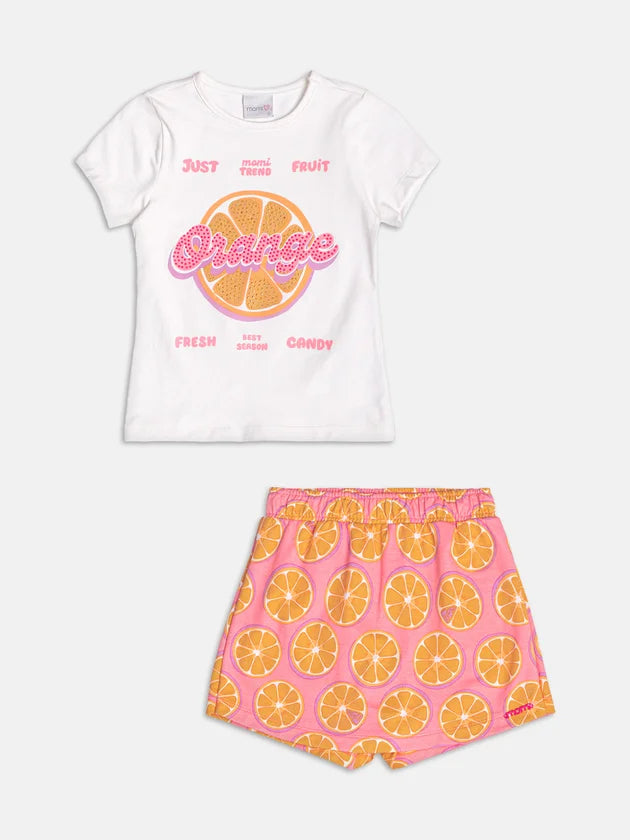 Conjunto Blusa e Shorts Orange Momi