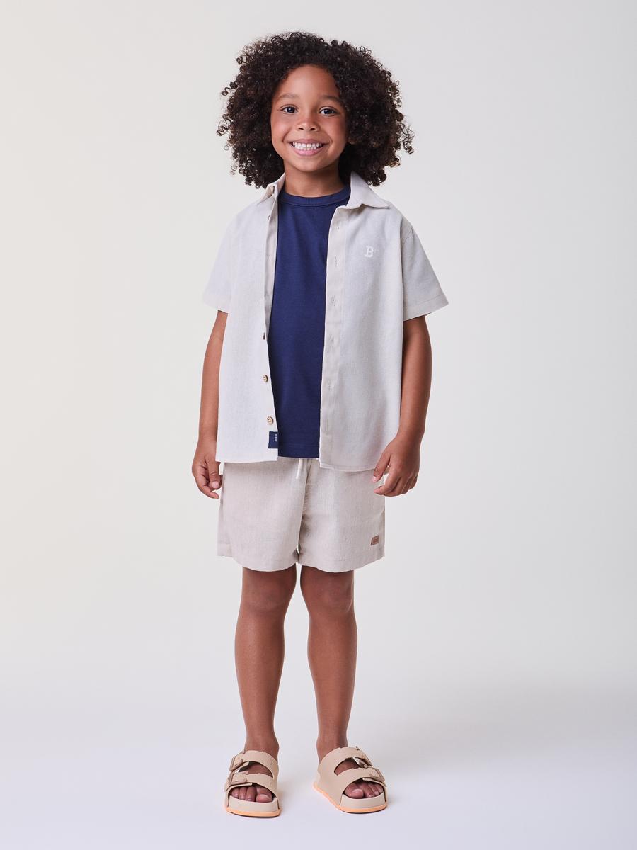 Camisa Social Bege Bimbi