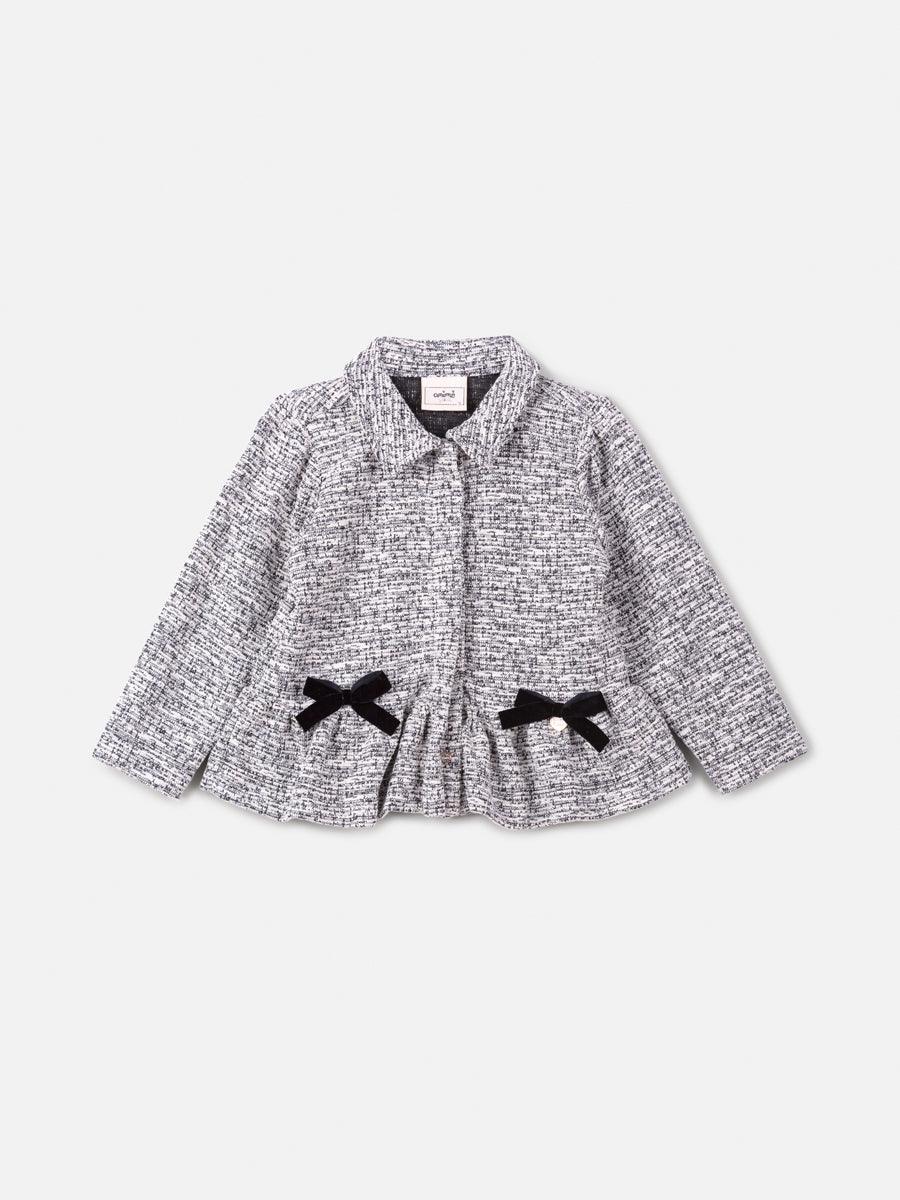 Casaco de Tweed com Laços e Golinha - BambolePetit