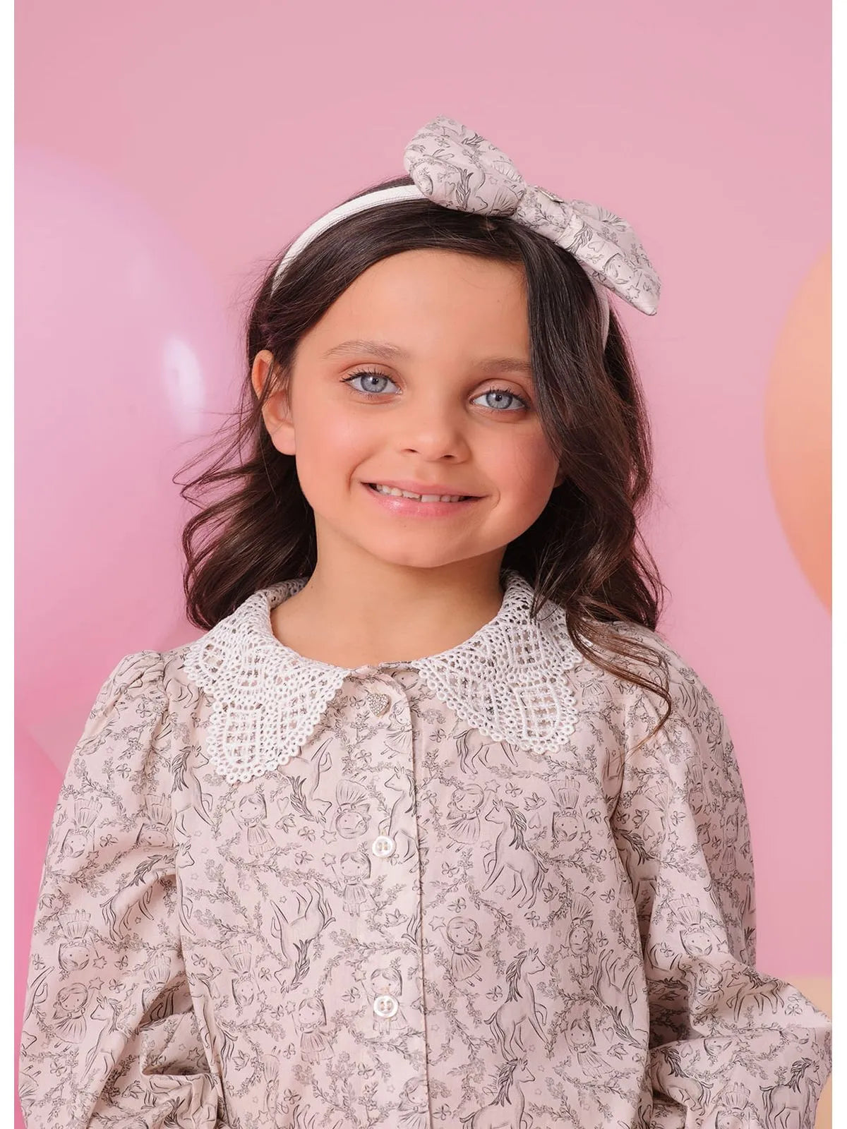 Camisa Algodão Estampada Toile Gola Guipir