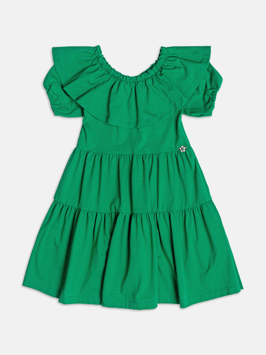 Vestido com Mangas Balone Verde Momi