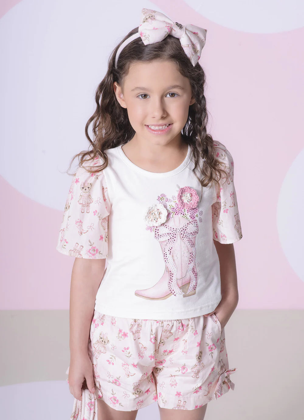 Blusa Cotton Botinha Mangas Estampadas Pituchinhus