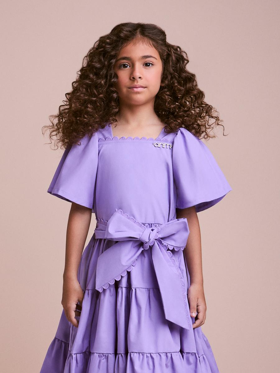 Vestido com Laço Lilás Anime