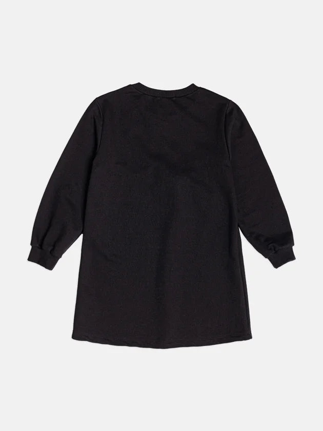 Vestido Manga Longa Lenco Animal Print Preto Momi