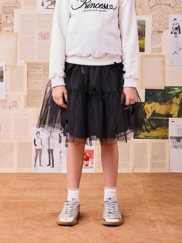 Saia De Tule Com Lacos Preto - BambolePetit