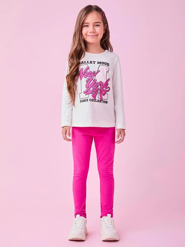 Conjunto Manga Longa Blusa Leggin Perola - BambolePetit