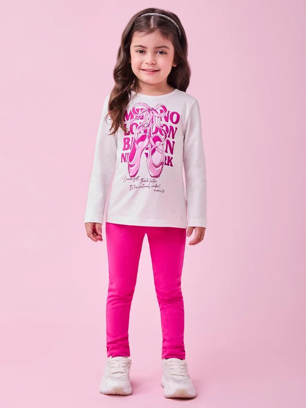 Conjunto Manga Longa Blusa Leggin Perola - BambolePetit