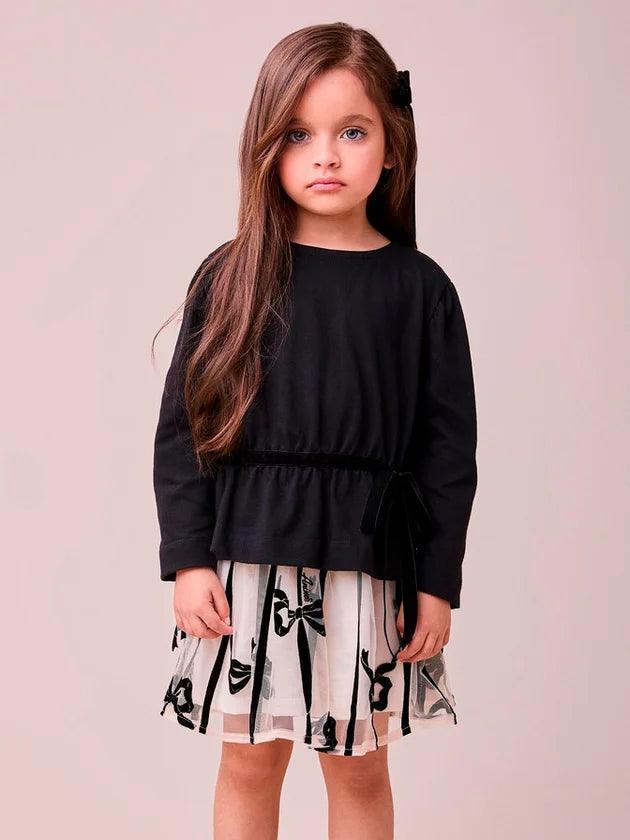 Conjunto de Tule com Laços de Veludo - BambolePetit