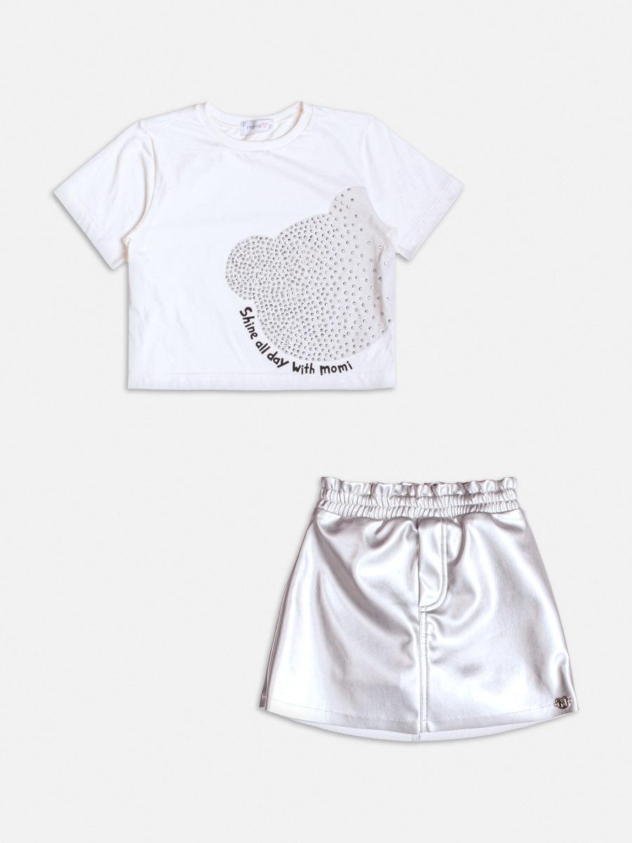 Conjunto Blusa Saia Perola - BambolePetit